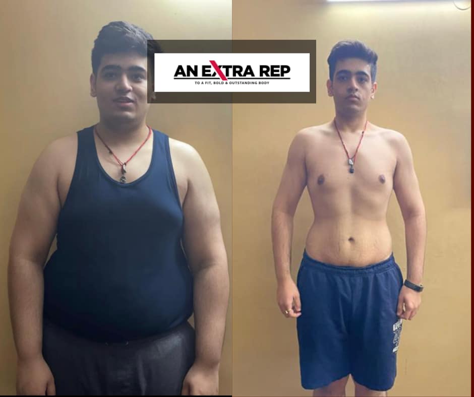 Shrey, an investment banker by profession, put on a whopping 128 kgs. This happened because of his demanding work routine and inactive lifestyle. We put him on AnExtraReps Body transformation program. In the next 6 months he lost over 46 kgs and shocked everyone around him with his unbelievable transformation.